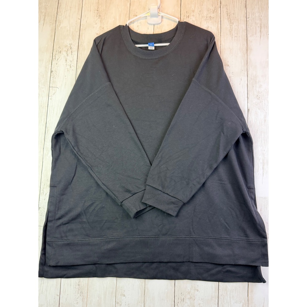 Old Navy Vintage Boyfriend Tunic Sweatshirt Black Jack XXL Oversized Pullover